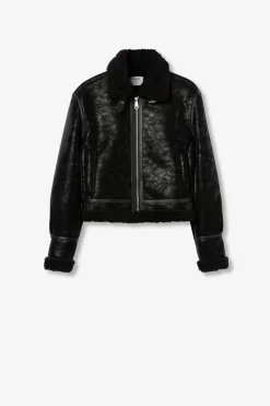 Abrigo biker combinado