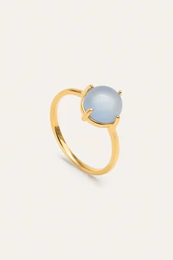 Anillo Celebrate Azul Baño Oro