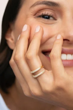 Anillo Doble Scarlett Baño Oro