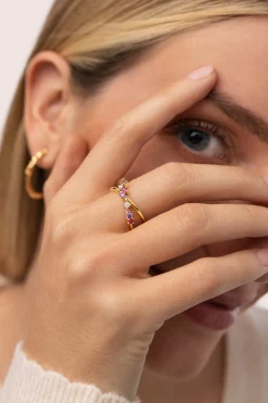 Anillo Estelar Cross Baño oro