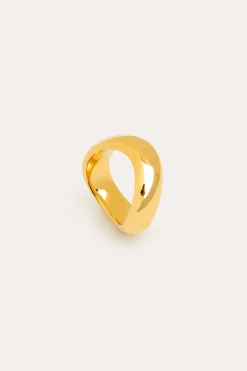 Anillo Tina Acero Ba&ntilde;o Oro 12