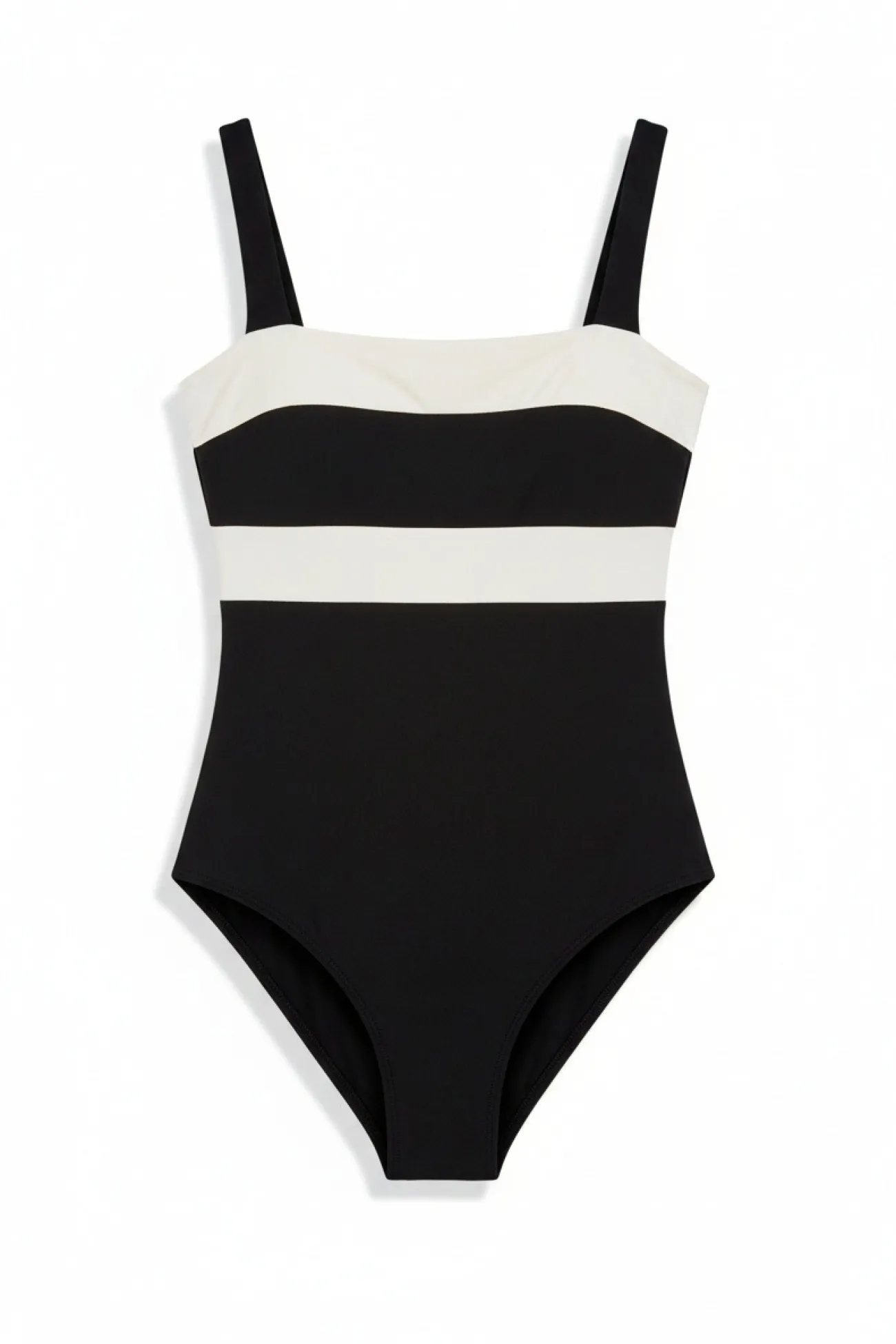 Bañador bandeau moldeador color block B&W