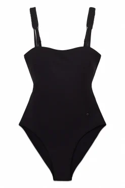 Ba&ntilde;ador moldeador escote recto negro