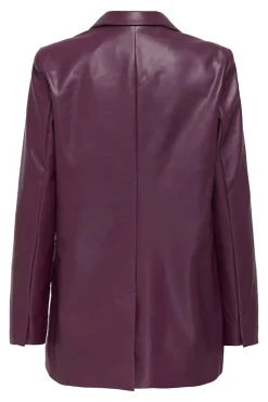 Blazer cruzada de piel vegana