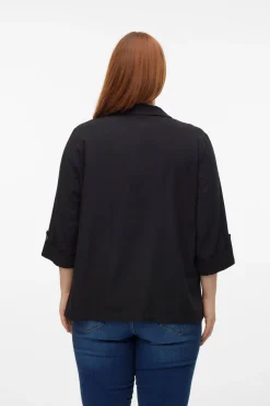 Blazer de mujer abierta con solapa talla grande