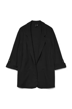 Blazer de mujer abierta con solapa talla grande
