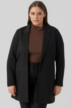 Blazer manga larga con bolsillos talla grande