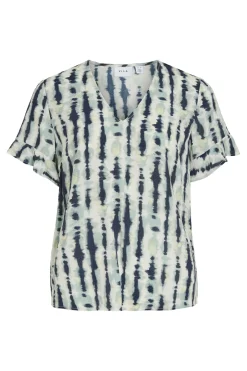 Blusa de manga volante con viscosa