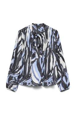 Blusa estampada con lazada