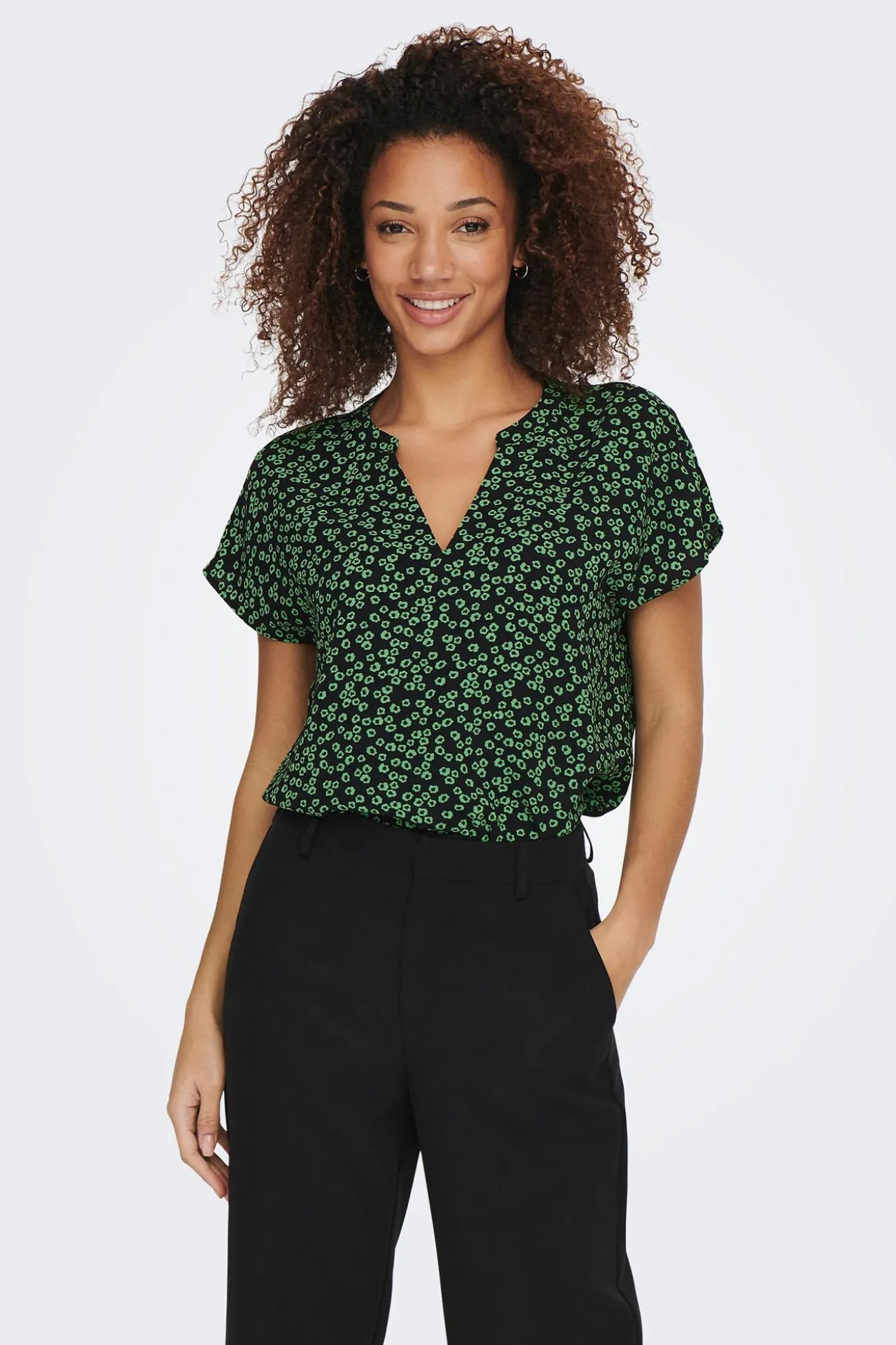 Blusa manga corta lino