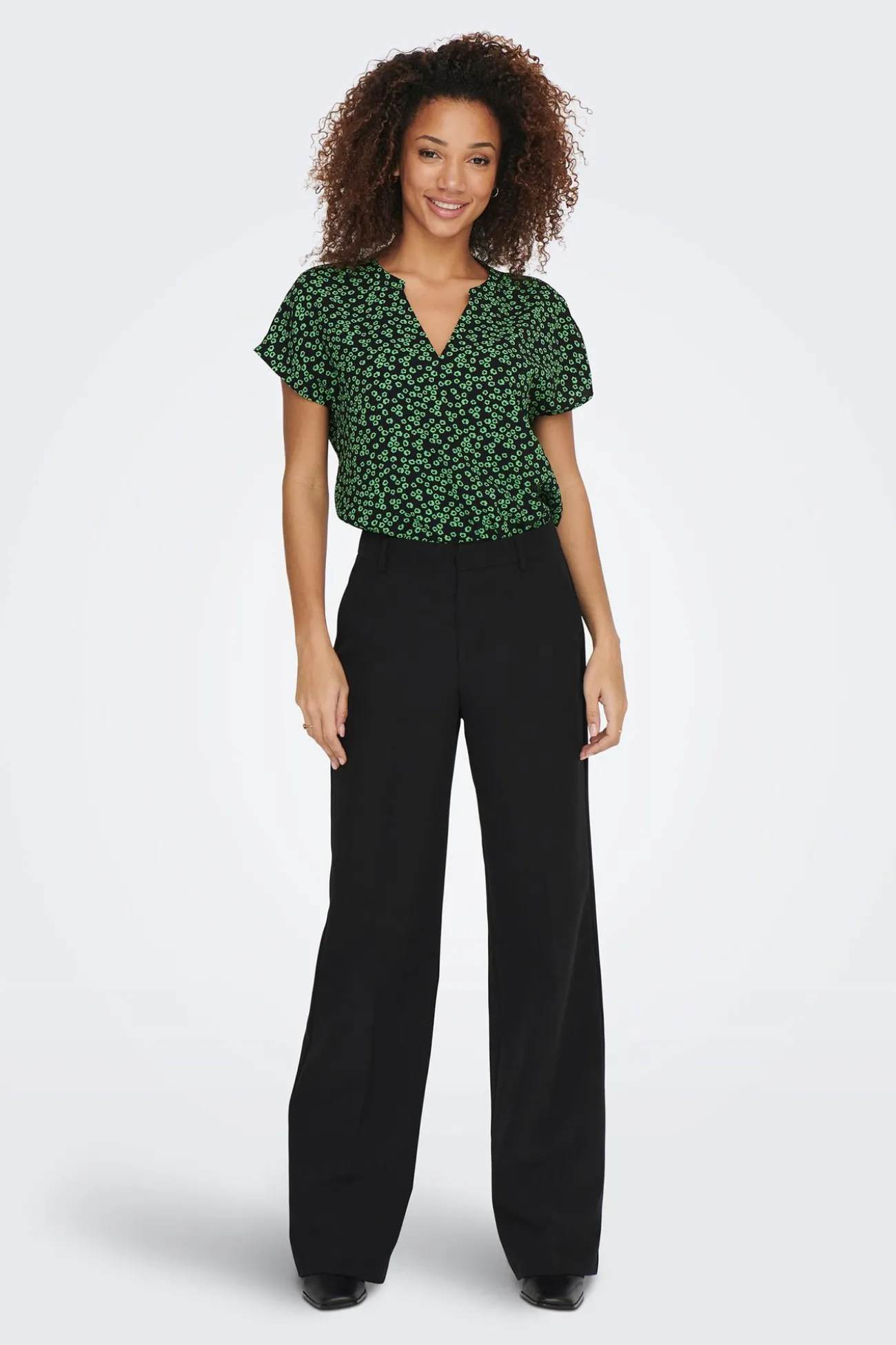 Blusa manga corta lino
