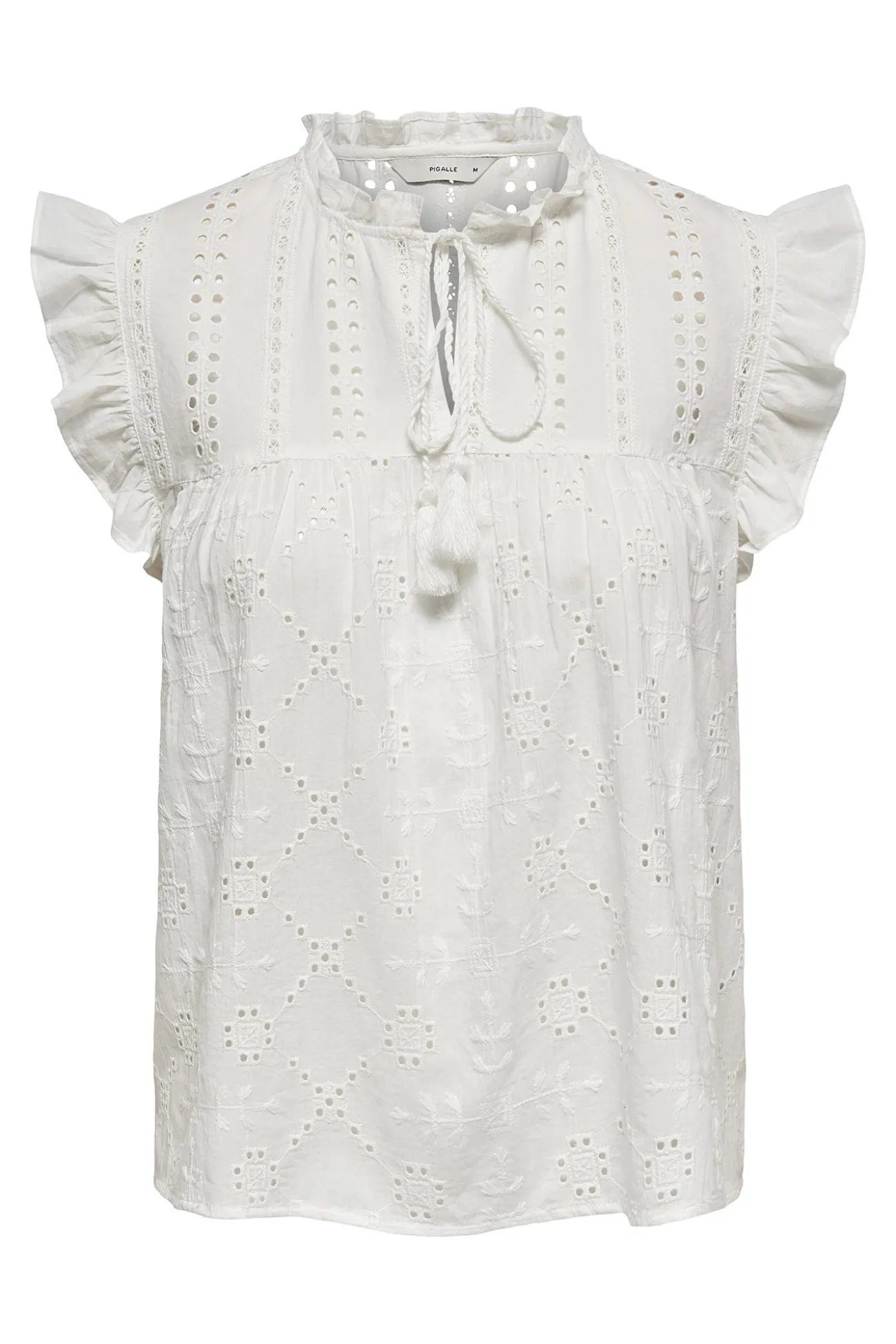 Blusa manga corta volantes