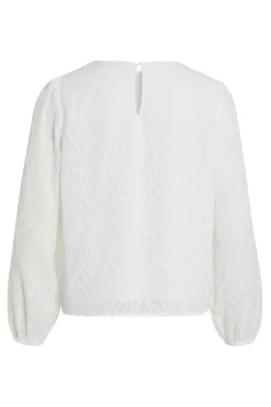 Blusa manga larga con cuello redondo