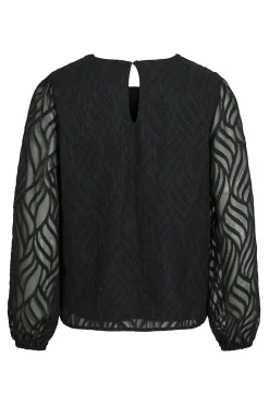 Blusa manga larga con cuello redondo