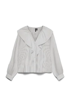 Blusa manga larga de mujer con volantes