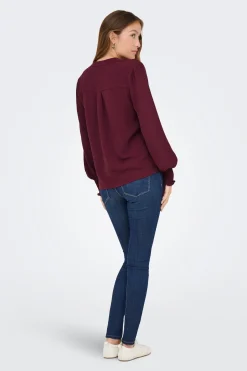 Blusa manga larga frunces
