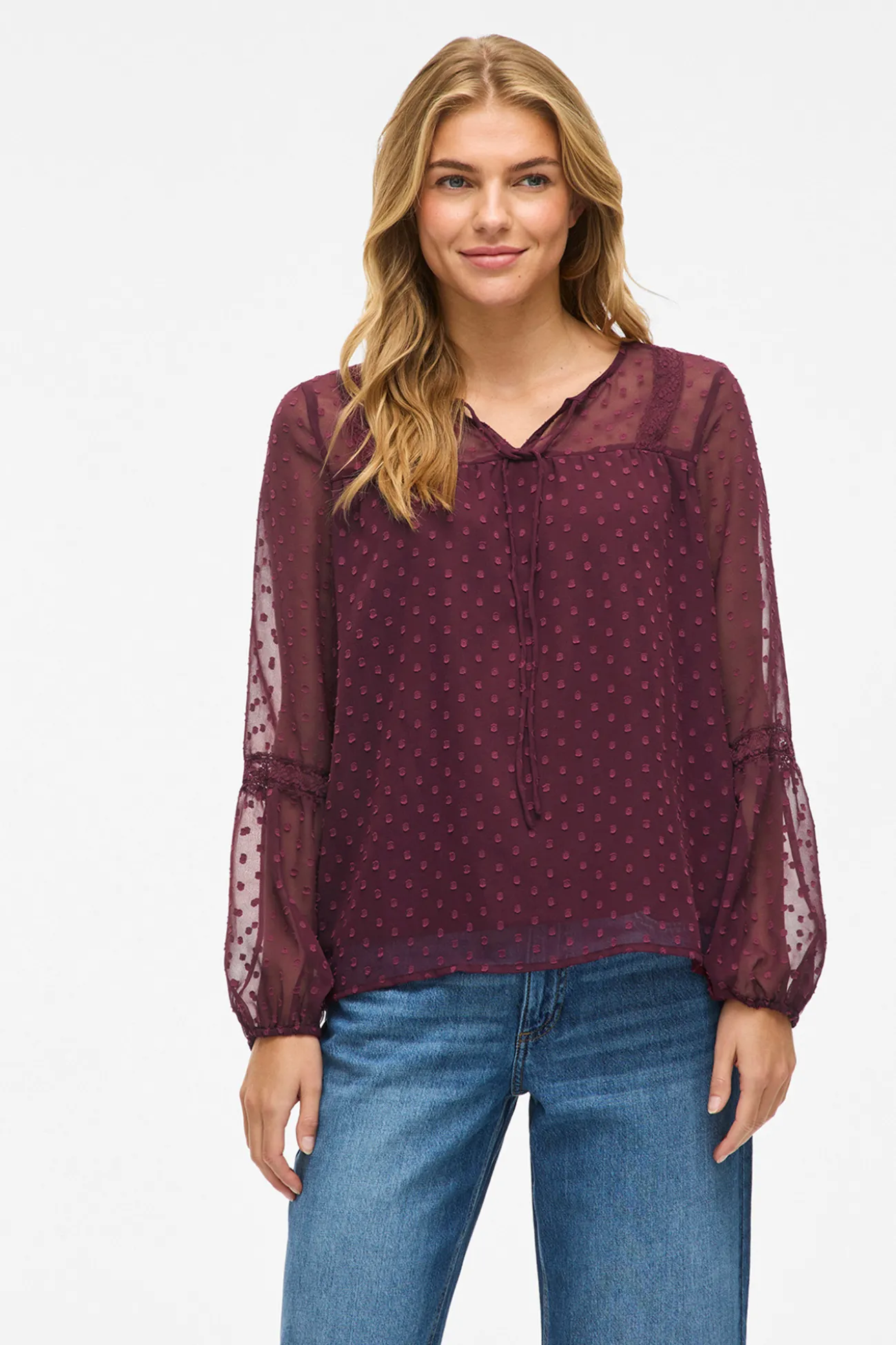 Blusa manga larga plumeti
