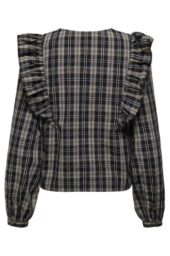 Blusa manga larga volantes