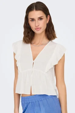 Blusa regular fit de lino