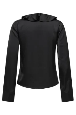 Blusa satinada con volante
