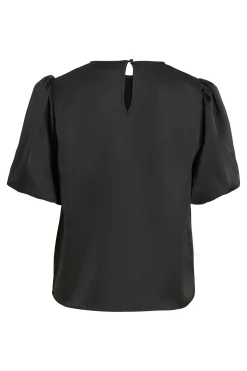 Blusa satinada manga globo