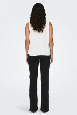 Blusa sin mangas pliegue frontal