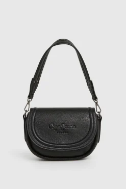 Bolso Efecto Piel Con Solapa