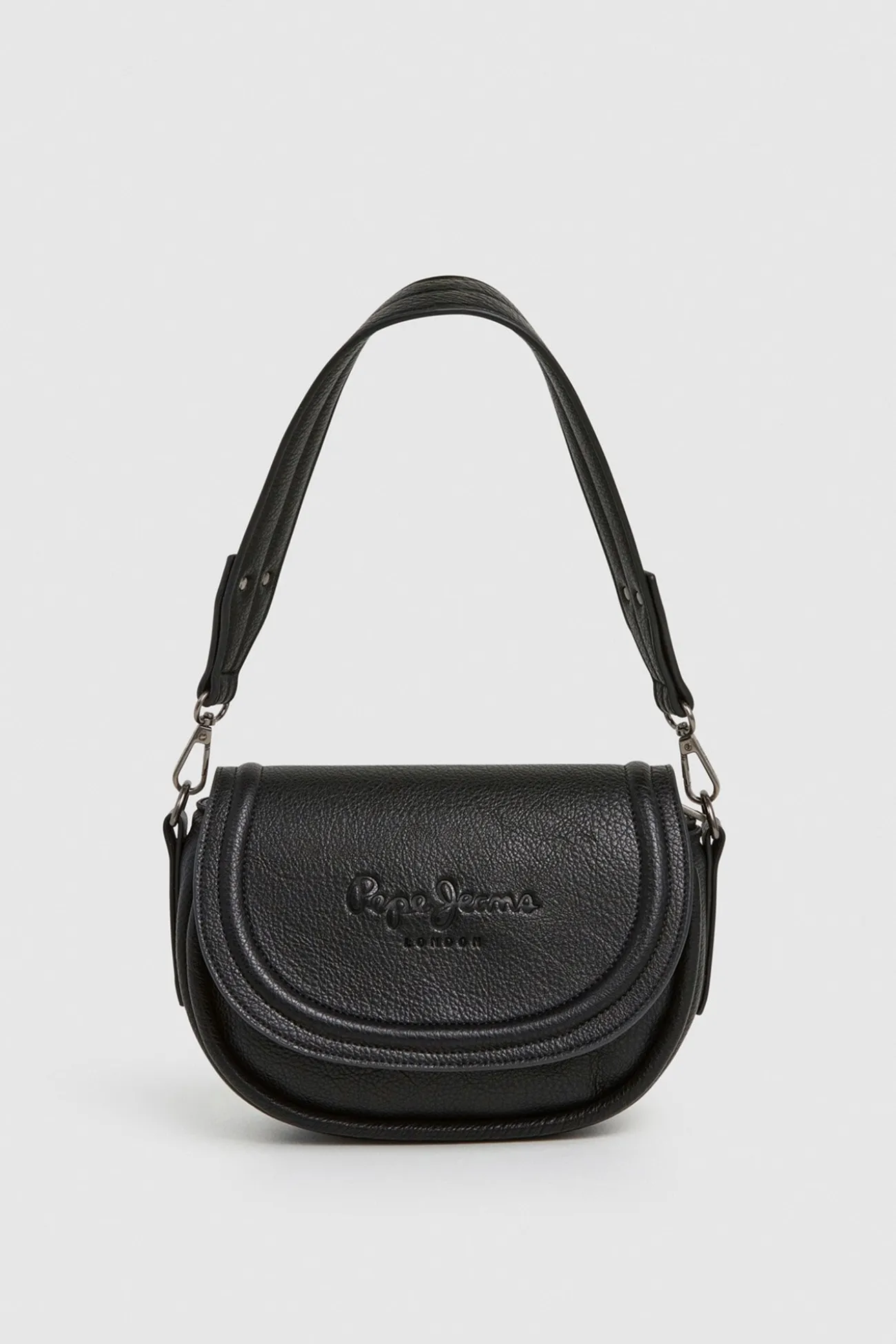 Bolso Efecto Piel Con Solapa