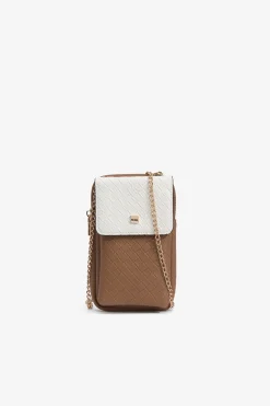 Bolso para teléfono texturizado bicolor