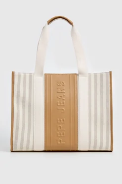 Bolso shopper lona rayas