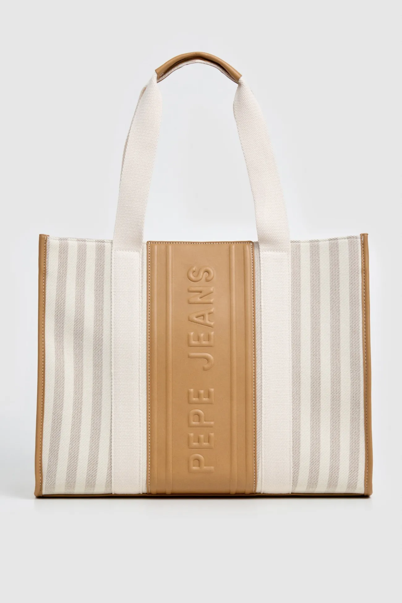 Bolso shopper lona rayas