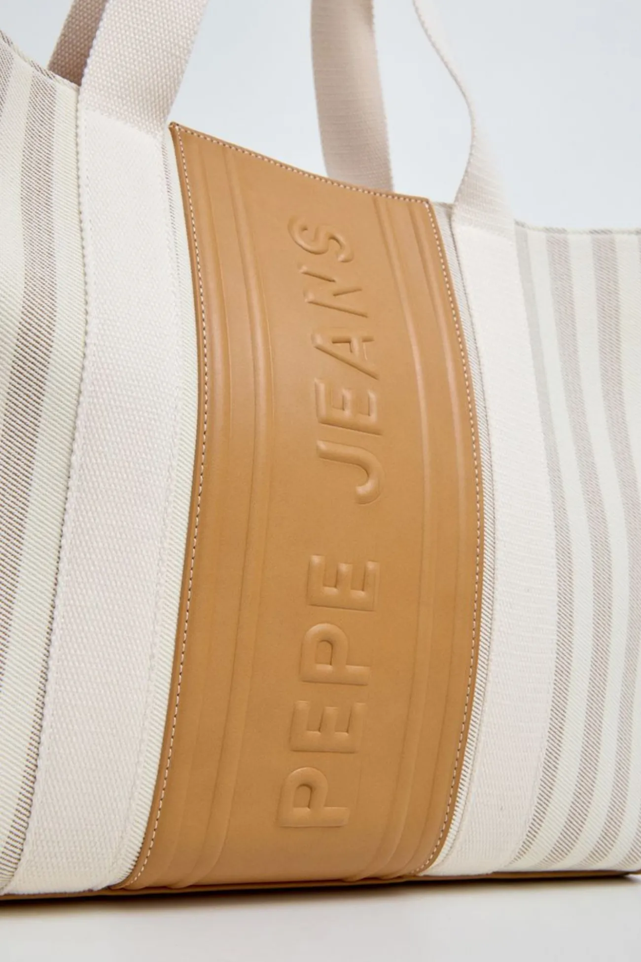 Bolso shopper lona rayas