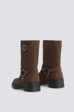 Bota biker marr&oacute;n