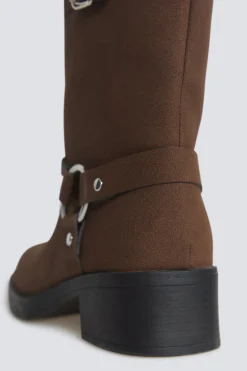 Bota biker marr&oacute;n