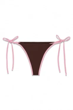 Braga bikini tanga contraste marr&oacute;n