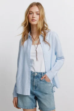 Camisa básica efecto lino