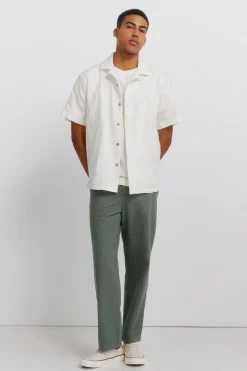 Camisa bowling manga corta jacquard