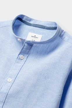 Camisa de lino a rayas mao ni&ntilde;o