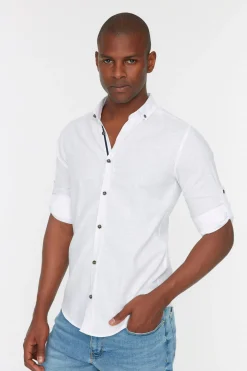 Camisa efecto lino