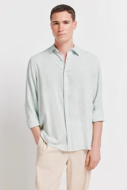 Camisa fil a fil lino viscosa
