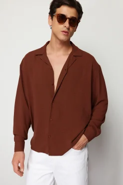 Camisa flu&iacute;da manga larga