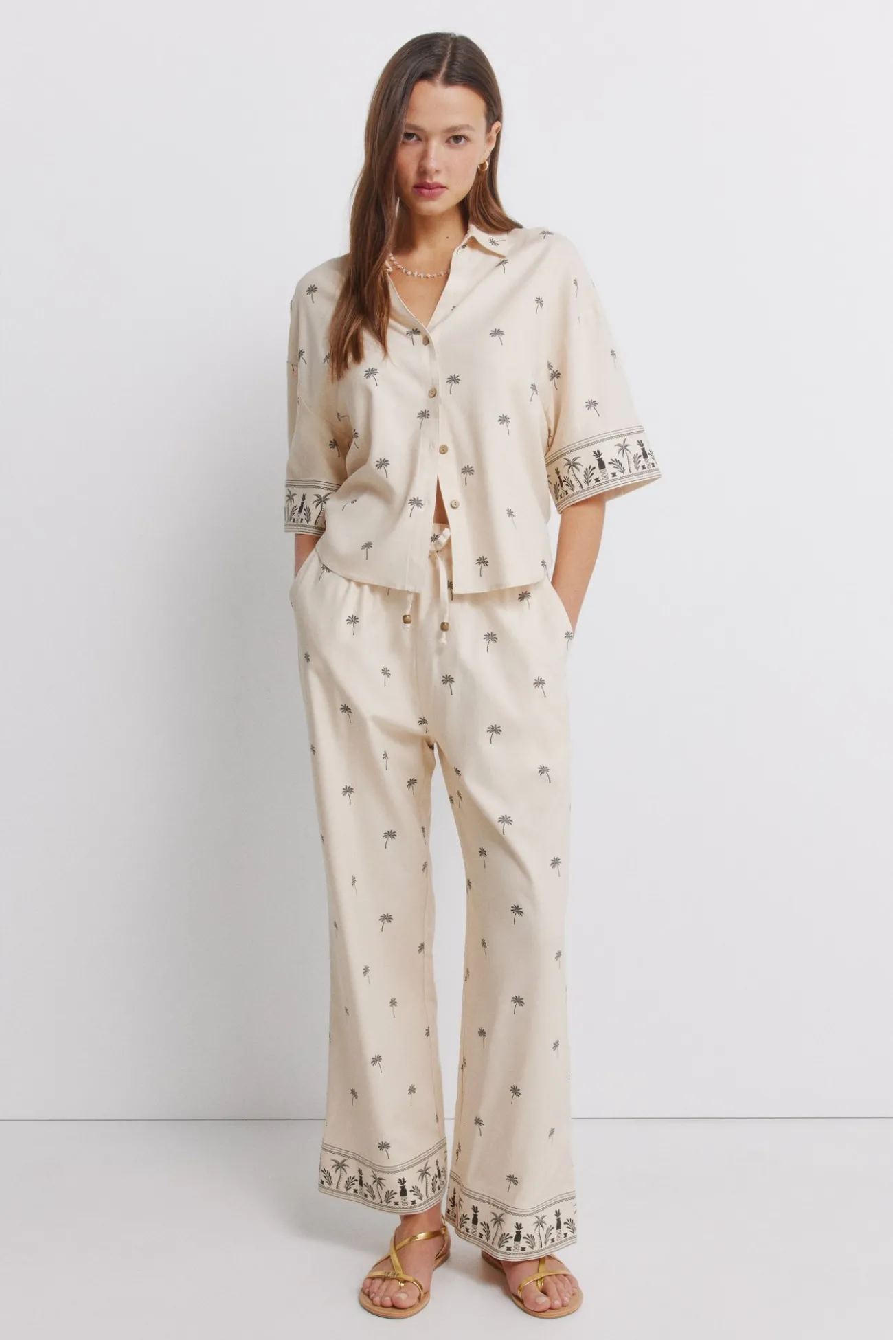 Camisa manga corta estampada oversize