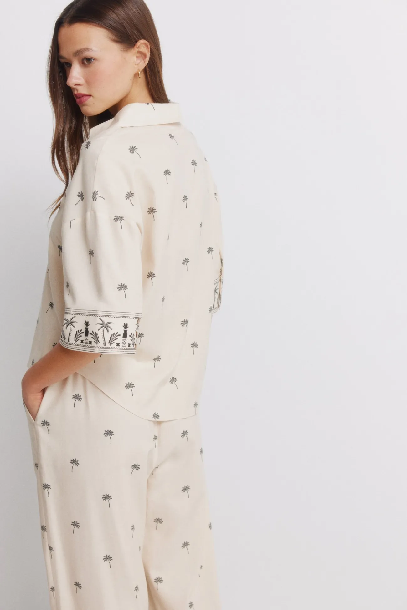 Camisa manga corta estampada oversize