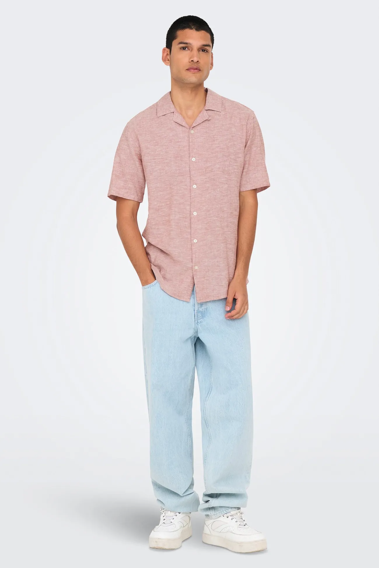 Camisa manga corta lino