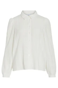 Camisa manga larga con bordado inglés