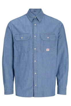 Camisa manga larga tejido plano
