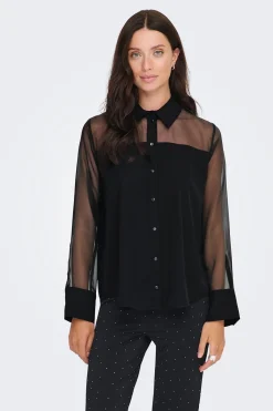 Camisa manga larga transparente