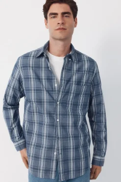 Camisa popel&iacute;n cuadros