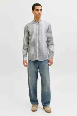 Camisa regular fit cuello mao