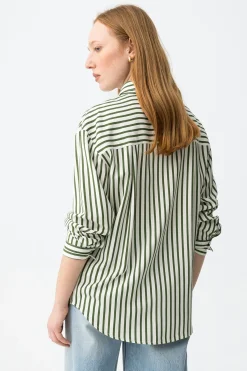 Camisa relaxed manga larga cruda